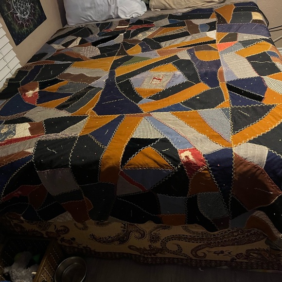 1921 Crazy Quilt - Amazing Condition - 84x72 Vintage/Rare